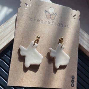 Polymer clay Beige Texas stud earrings